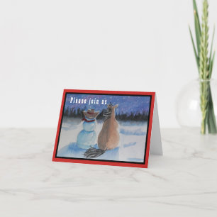 Cowboy-Schneemann mit Pferd Weihnachtsfeiertag Feiertagskarte