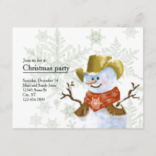 Cowboy-Schneemann-Weihnachtseinladung Einladung