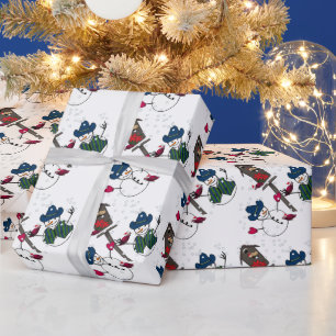 Cowboy-Schneemänner Weihnachten Geschenkpapier