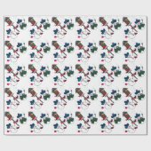 Cowboy-Schneemänner Weihnachten Geschenkpapier (Flach)