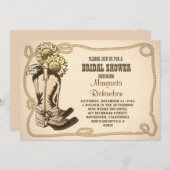 Cowboy Schuhe rustikale Brautdusche Einladungen (Vorne/Hinten)