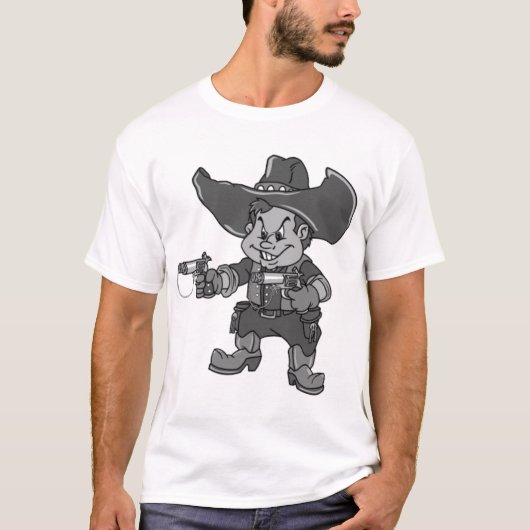 Cowboy-Schwarzes T-Shirt (Vorderseite)