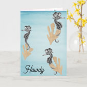 Cowboy Seepferd Birthday Karte (Gelbe Blume)