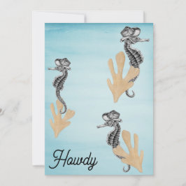 Cowboy Seepferd Pool Party Einladung