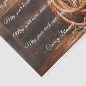 Cowboy Segen Hat und Lariat auf Straw Bale Seidenpapier (Ausschnitt)