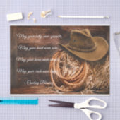 Cowboy Segen Hat und Lariat auf Straw Bale Seidenpapier (Handwerk)