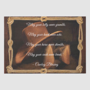 Cowboy Segen Hut und Stiefel Seidenpapier