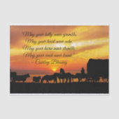 Cowboy Segen Rind Sunset Silhouette Seidenpapier (Vorderseite)