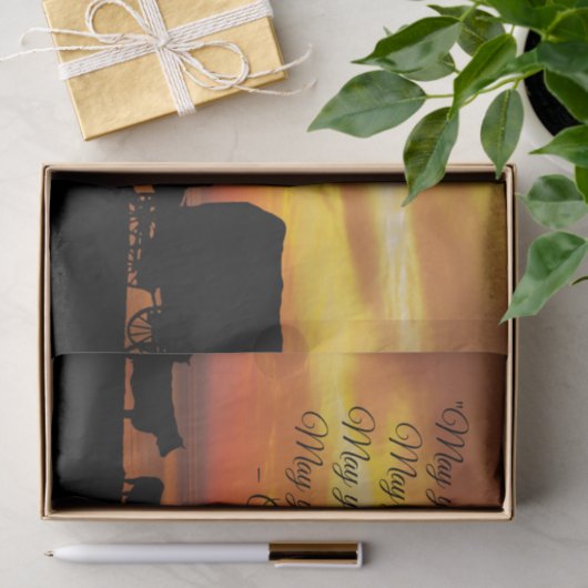 Cowboy Segen Rind Sunset Silhouette Seidenpapier (Geschenk)