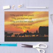 Cowboy Segen Rind Sunset Silhouette Seidenpapier (Handwerk)