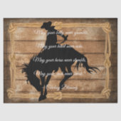 Cowboy Segen Silhouette Bucking Bronco Pferd Seidenpapier (Vorderseite)