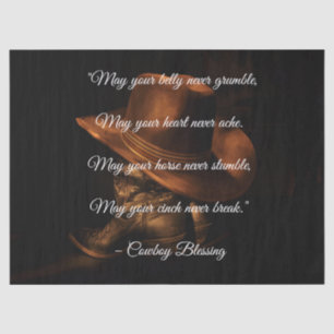 Cowboy Segen Western Hut und Stiefel Seidenpapier