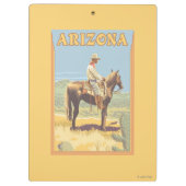 Cowboy (Seitenansicht) Arizona Klemmbrett (Rückseite)