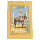 Cowboy (Seitenansicht) Arizona Mittlere Geschenktüte (Vorderseite)