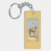 Cowboy (Seitenansicht) Arizona Schlüsselanhänger (Vorderseite links)