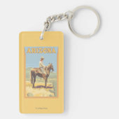 Cowboy (Seitenansicht) Arizona Schlüsselanhänger (Rückseite)