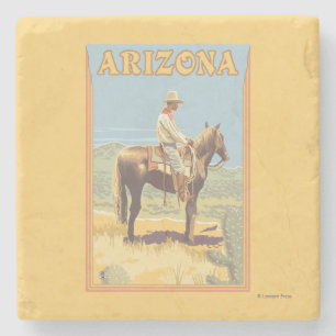 Cowboy (Seitenansicht) Arizona Steinuntersetzer