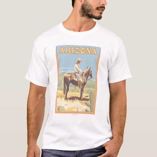 Cowboy (Seitenansicht) Arizona T-Shirt (Vorderseite)