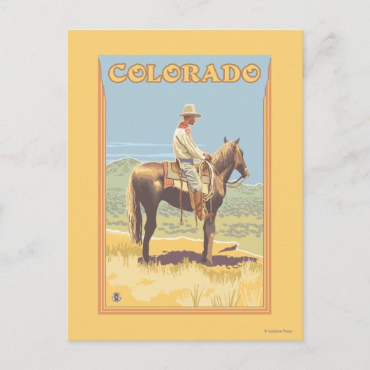 Cowboy (Seitenansicht)Colorado Postkarte (Vorderseite)