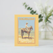 Cowboy (Seitenansicht)Colorado Postkarte (Stehend Vorderseite)