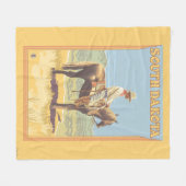 Cowboy (Seitenansicht) South Dakota Fleecedecke (Vorderseite (Horizontal))