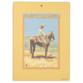 Cowboy (Seitenansicht) South Dakota Klemmbrett (Rückseite)