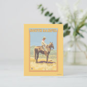 Cowboy (Seitenansicht)Süddakota Postkarte (Stehend Vorderseite)