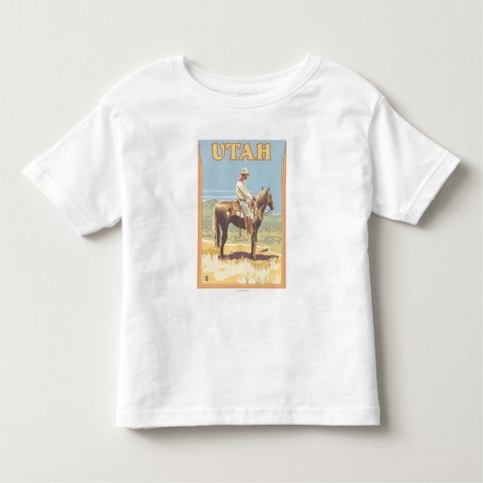 Cowboy (Seitenansicht)Utah Kleinkind T-shirt (Vorderseite)