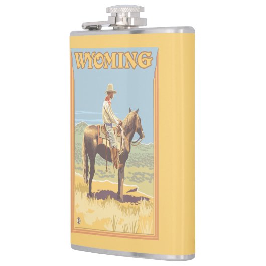 Cowboy (Seitenansicht) Wyoming Flachmann (Links)