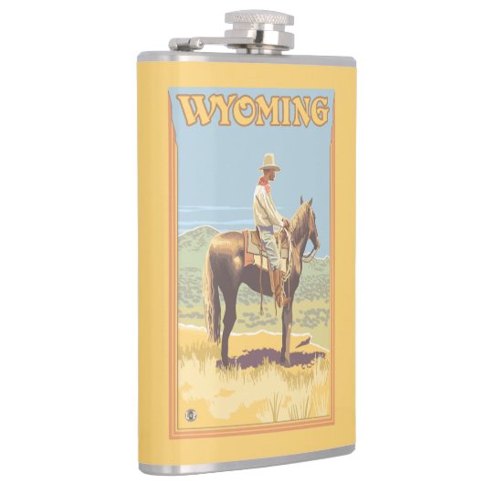 Cowboy (Seitenansicht) Wyoming Flachmann (Rechts)