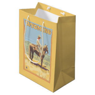 Cowboy (Seitenansicht) Wyoming Mittlere Geschenktüte
