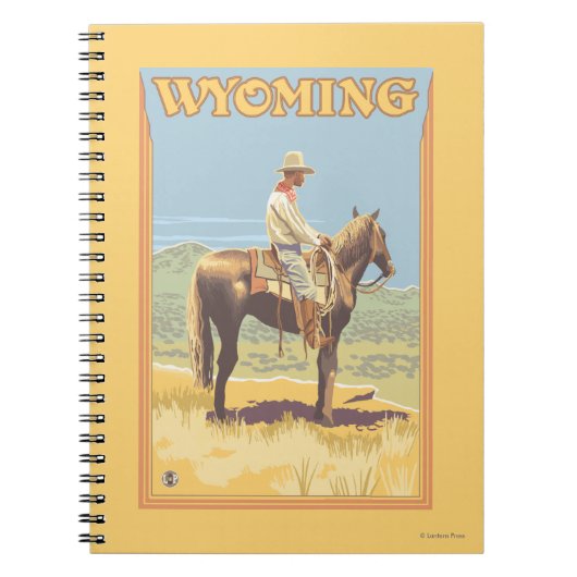 Cowboy (Seitenansicht)Wyoming Notizblock (Vorderseite)