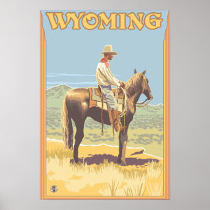 Cowboy (Seitenansicht) Wyoming Poster