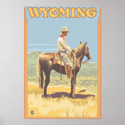 Cowboy (Seitenansicht)Wyoming Poster (Vorne)