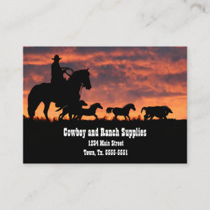 Cowboy Services oder Ranch Reitpferde Visitenkarte