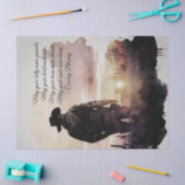 Cowboy Sessing Sunset Silhouette Seidenpapier (Basteln)