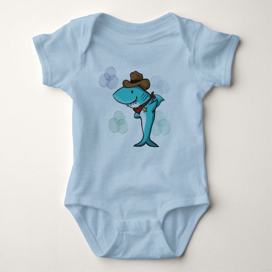 Cowboy Shark Baby Strampler (Vorderseite)