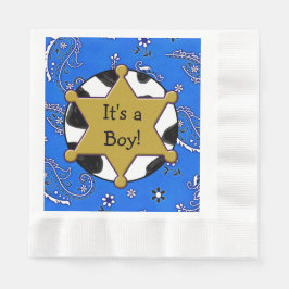 Cowboy Sheriff Abzeichen Babydusche Napkins Serviette
