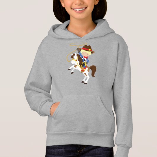 Cowboy, Sheriff, Pferd, Lasso, Western, Blond Hair Hoodie (Vorderseite)