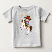 Cowboy, Sheriff, Pferd, Lasso, Western, Braunhaar Baby T-shirt (Vorderseite)