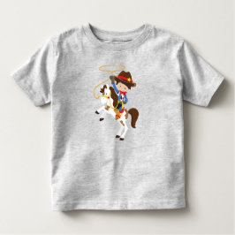 Cowboy, Sheriff, Pferd, Lasso, Western, Braunhaar Kleinkind T-shirt
