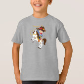 Cowboy, Sheriff, Pferd, Lasso, Western, Braunhaar T-Shirt (Vorderseite)