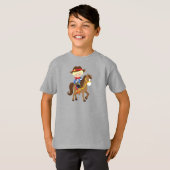 Cowboy, Sheriff, Pferd, Western, blondes Haar T-Shirt (Vorne ganz)