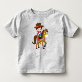 Cowboy, Sheriff, Pferd, Western, Braunhaar Kleinkind T-shirt (Vorderseite)