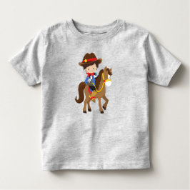 Cowboy, Sheriff, Pferd, Western, Braunhaar Kleinkind T-shirt