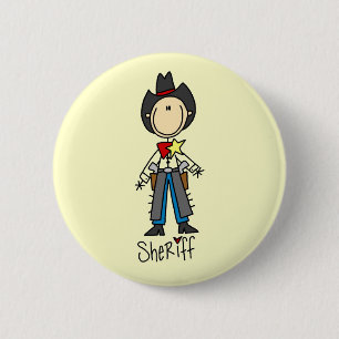 Cowboy Sheriff T-Shirts und Geschenke Button