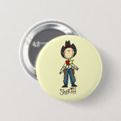 Cowboy Sheriff T-Shirts und Geschenke Button (Vorne & Hinten)