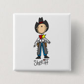 Cowboy-Sheriff-T - Shirts und Geschenke Button (Vorderseite)