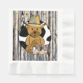 Cowboy Sheriff Teddy Bear Babydusche Napkins Serviette