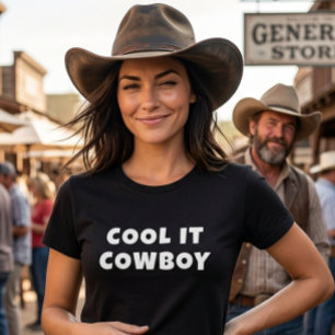 Cowboy-Shirt "Cool It", Lustiges Western-Grafik-Sh T-Shirt